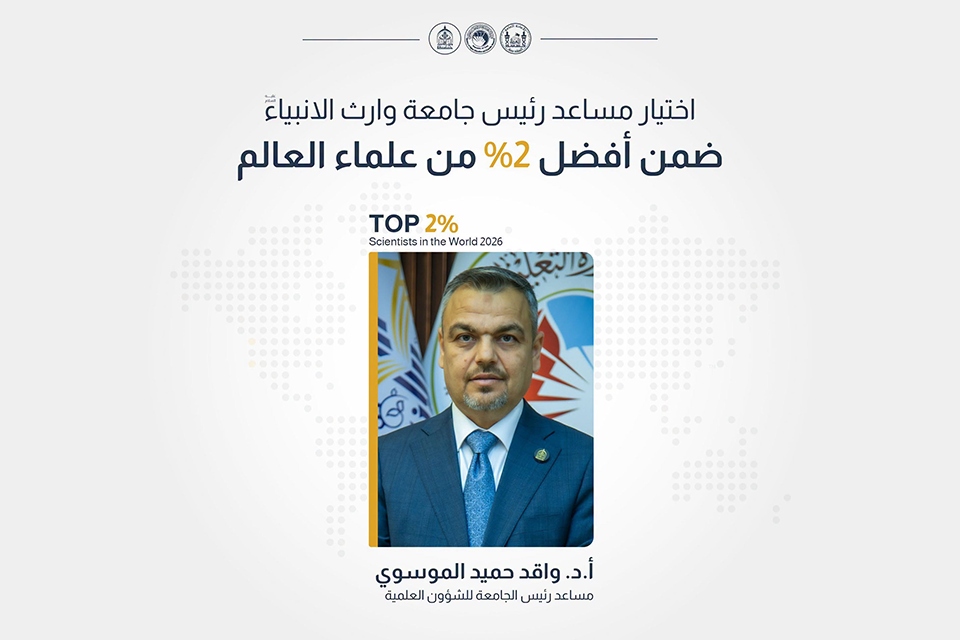 للعام الثالث على التوالي.. مساعد رئيس الجامعة للشؤون العلمية ضمن قائمة أفضل 2% من العلماء عالميًا